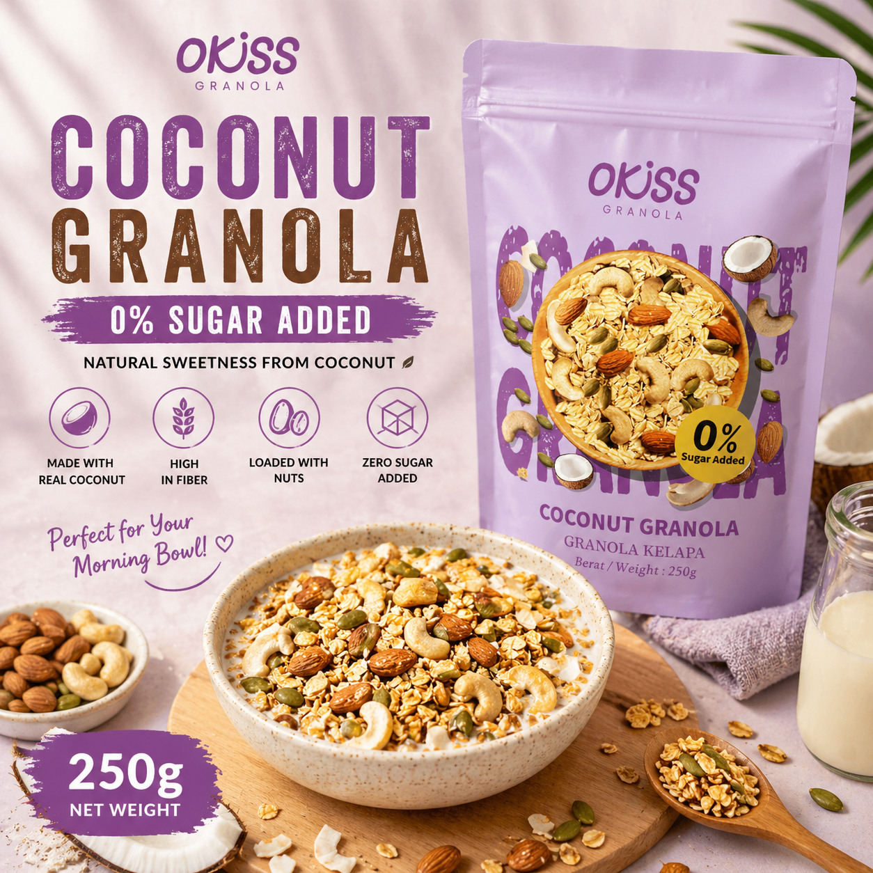 [ZERO SUGAR ADDED] Coconut Granola